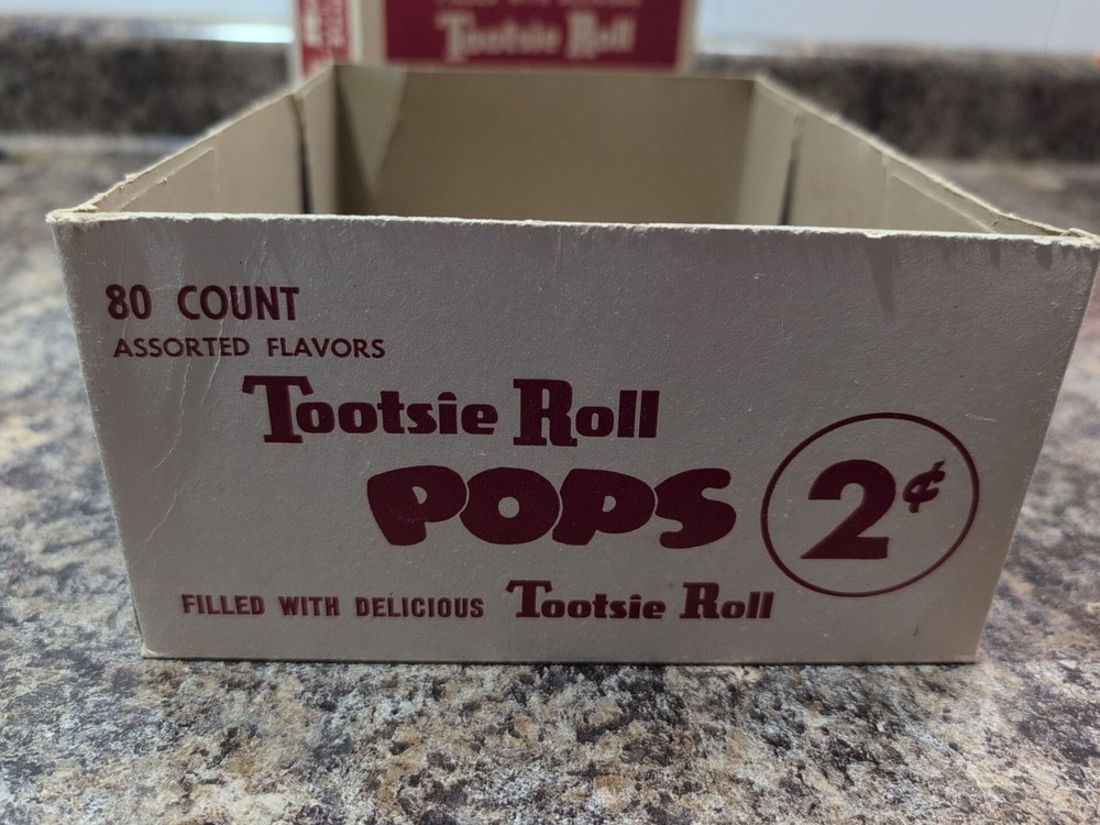 Vtg Tootsie Roll Pops Candy Box Empty
