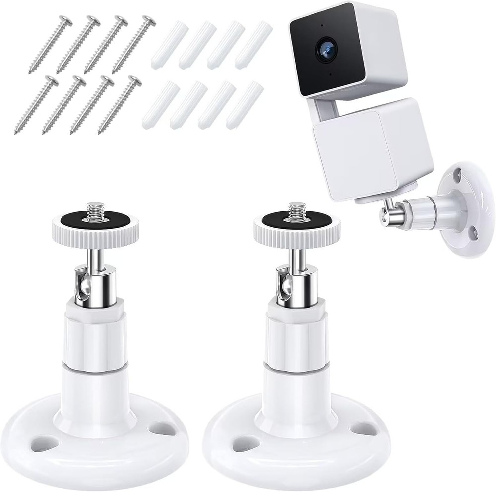 Sturdy Security Camera Mount for Wyze Cam with 360-Degree Adjustability, 2-Pack
