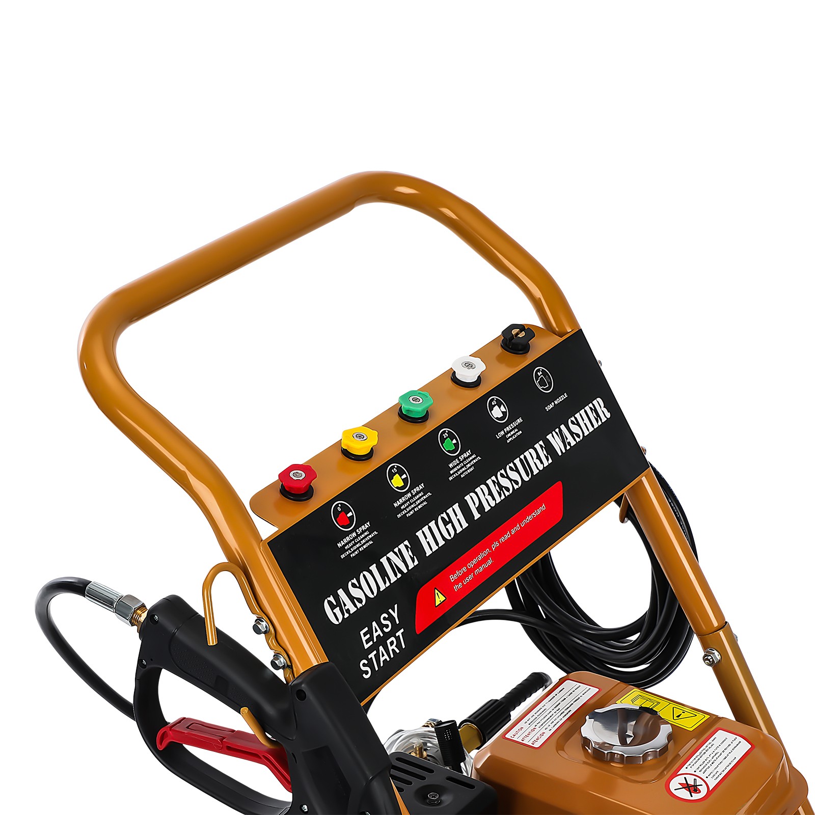 3950 PSI Gas Pressure Washer 5 Nozzles Gas Powered Washer 7HP 2.6 GPM 212cc