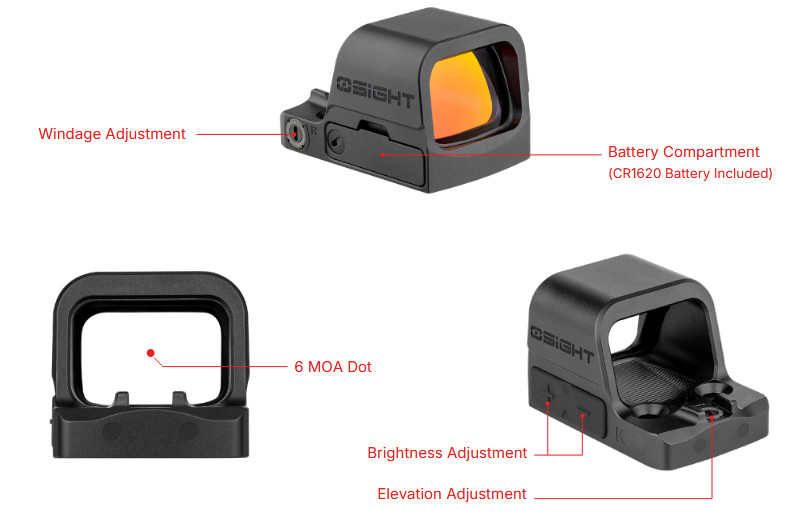 Olight Osight K Open Reflex Optic w/Replaceable Side-Loading Battery
