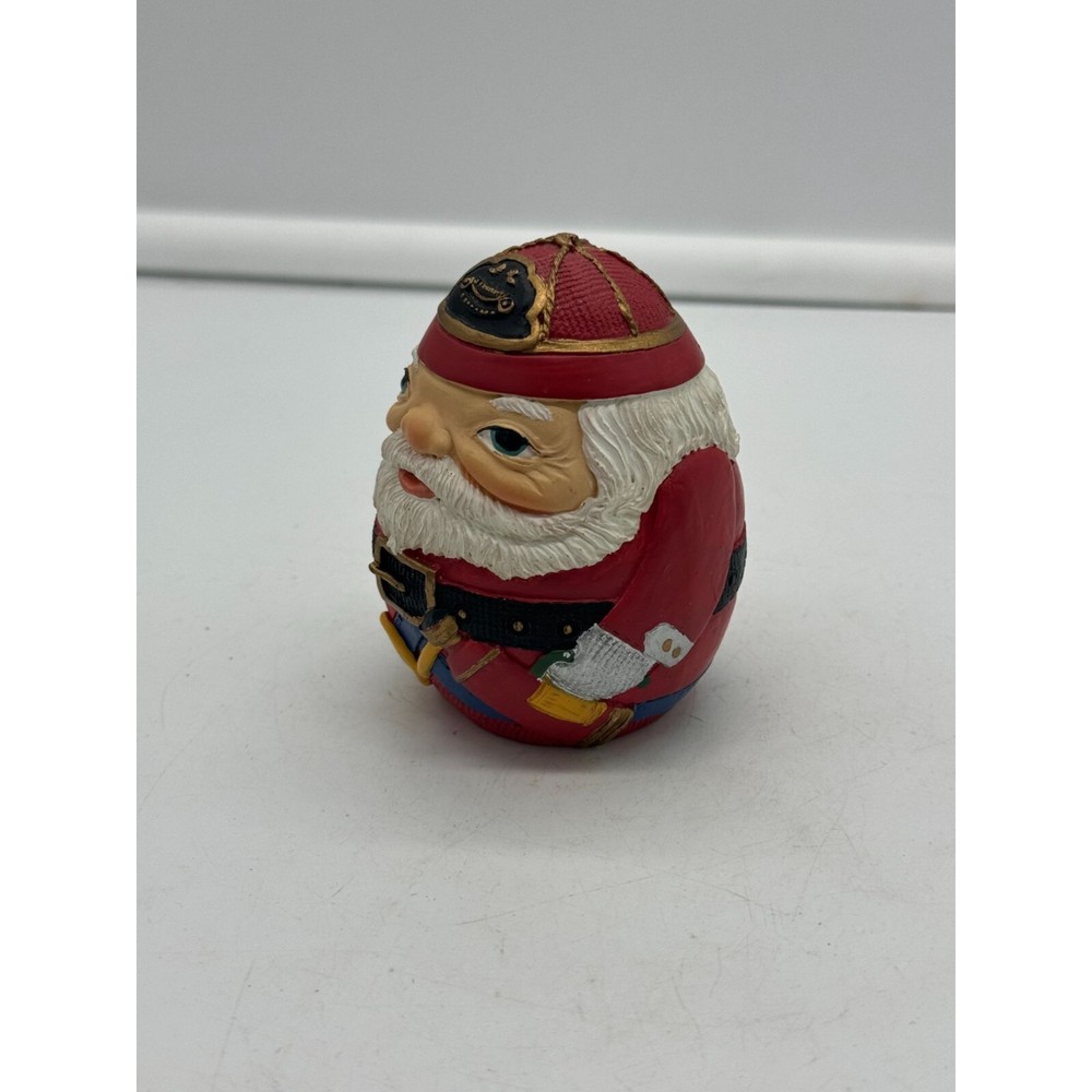 Roly Poly Firefighter Santa Claus Christmas Decor