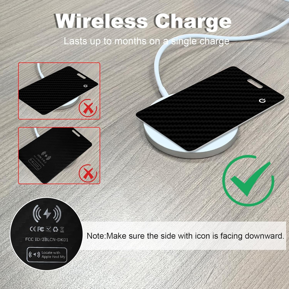 Wallet Tracker Card, Slim Rechargeable Bluetooth Item Locator, Smart Finder Comp
