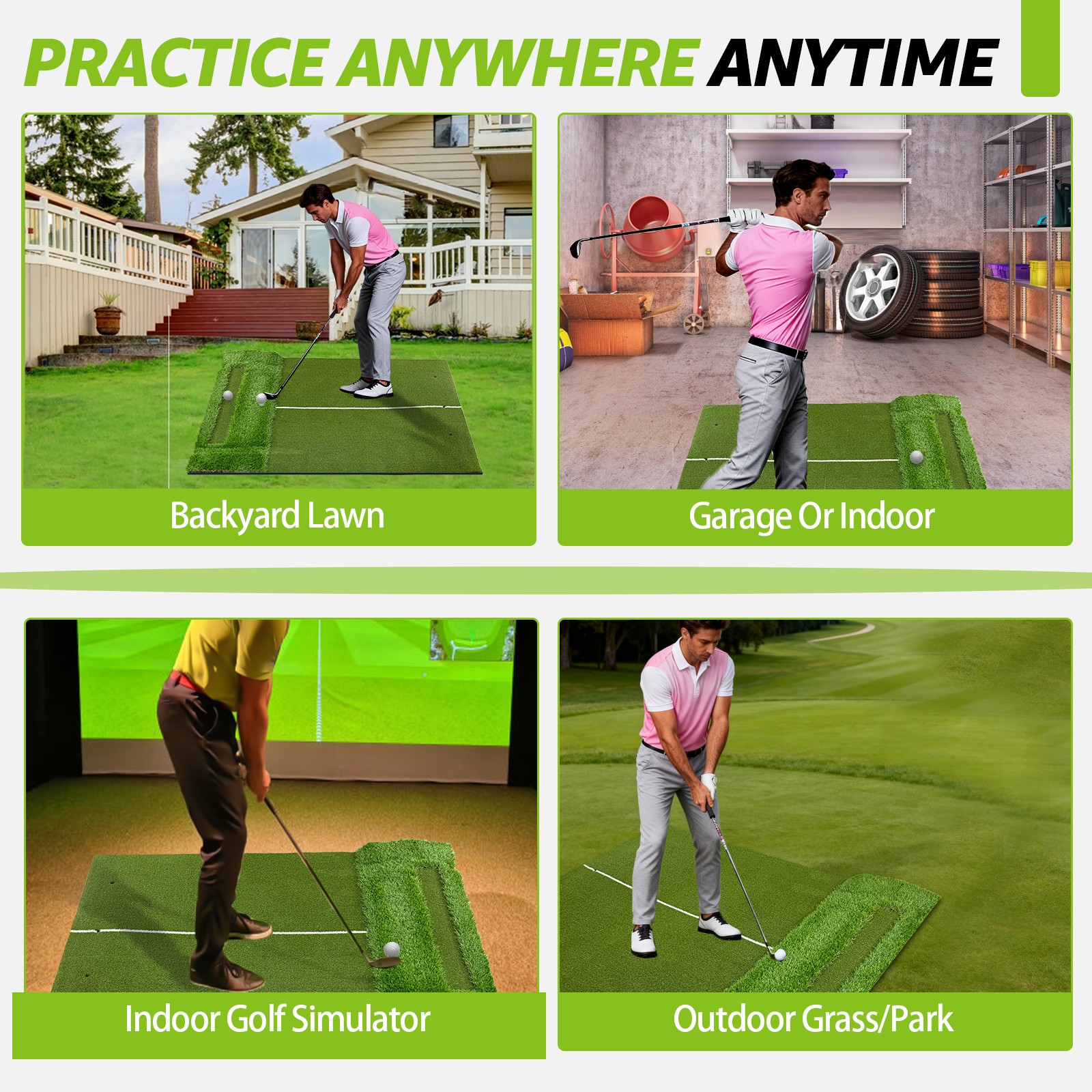 Thickened Golf Mat: 5X4Ft Heavy-Duty Golf Hitting Mats Practice Outdoor