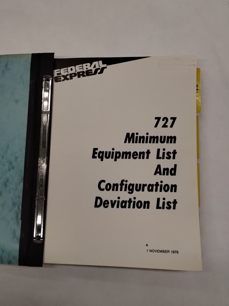 Federal Express 727 Minimum Equipment List & Configuration Deviation List-Origin