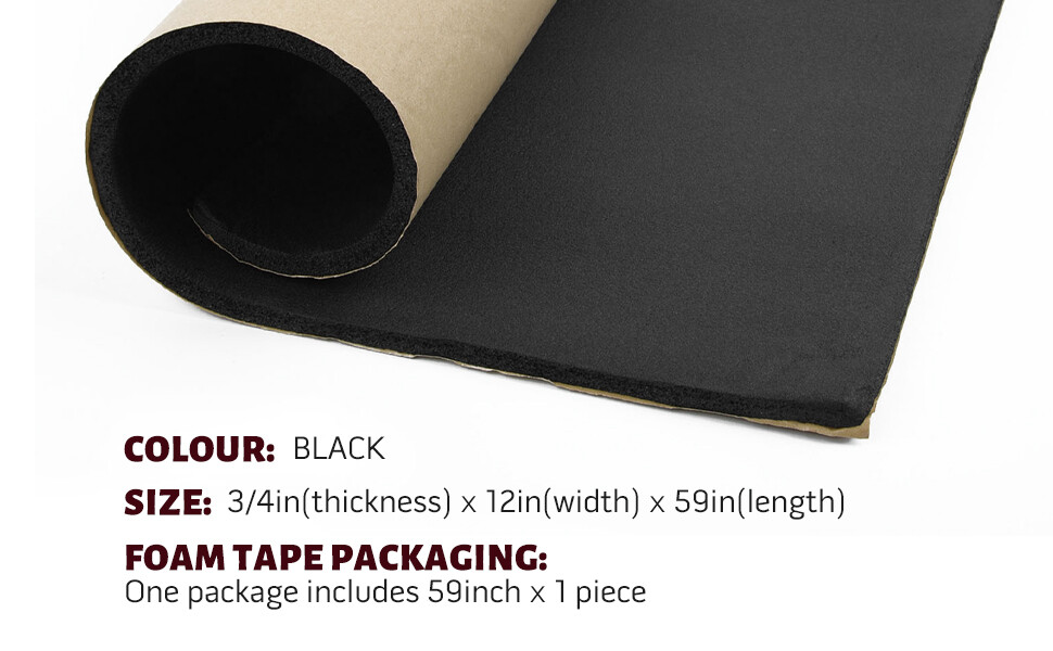 59"x12" Foam Insulation Neoprene Sheets W/ Adhesive Multi-Function Soundproof