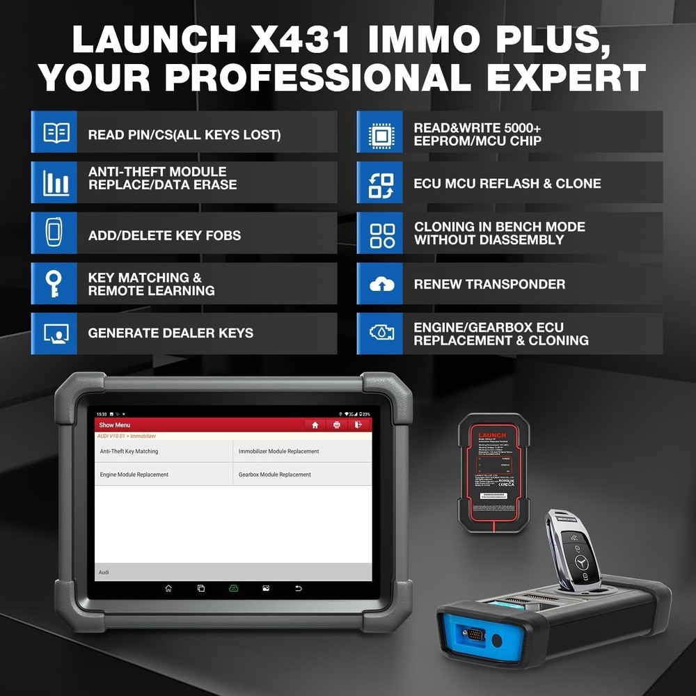 Launch X431 IMMO PLUS PRO 5 Key Programming Tool Full System Diagnostic Scanner