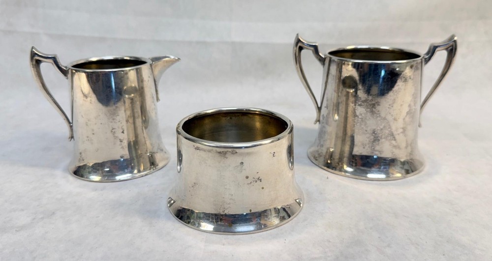 Vintage Armor Silver Plate Sugar and Creamer 3 Piece Set