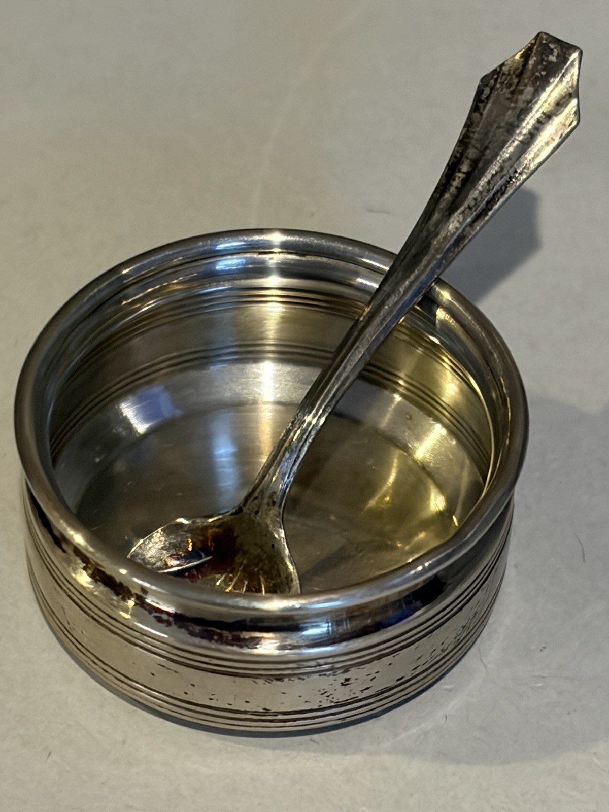 Set 6-ANTIQUE WEBSTER STERLING Open Salt Cellars /Shell Spoons-Orig Display Case