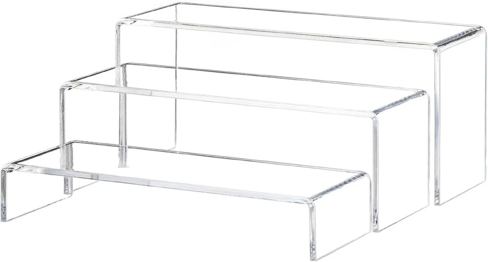 Yieach Large Clear Acrylic Risers Display Stands,3 Pcs Rectangular clear