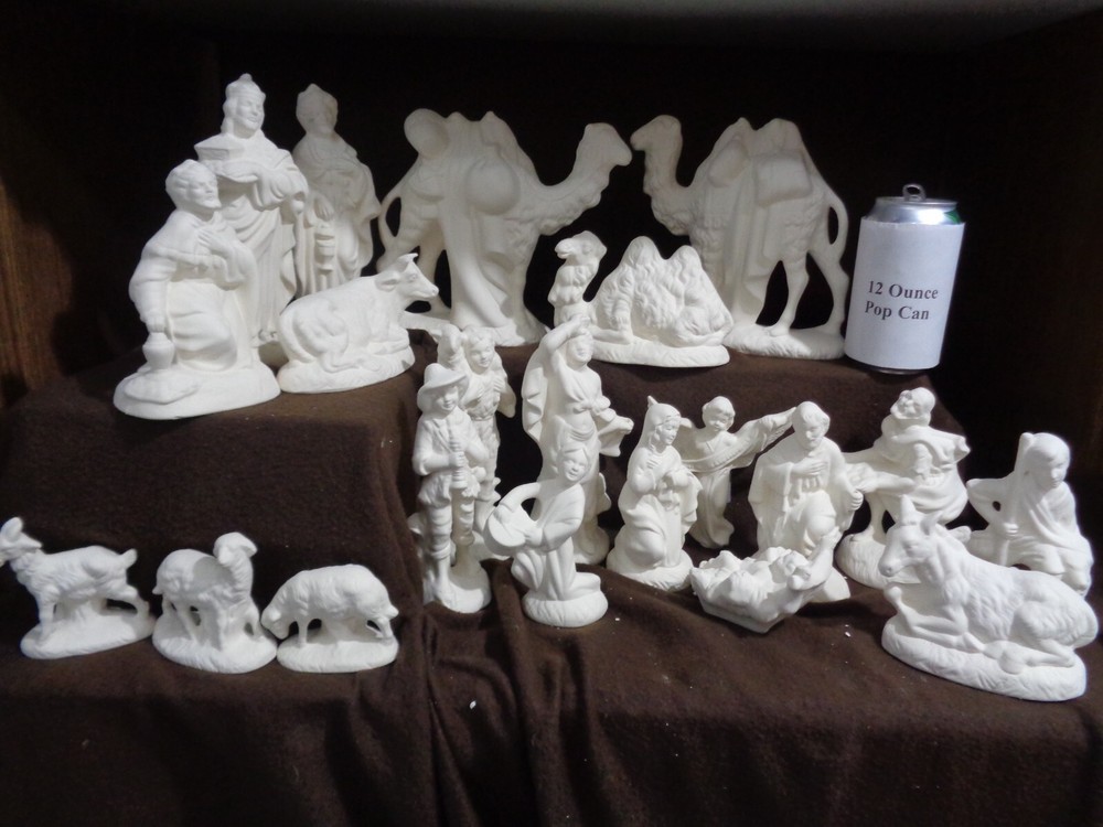 E237 - Ceramic Bisque 21 Piece Atlantic Nativity Set-U Paint