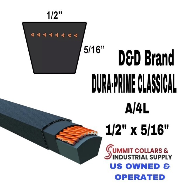 D&D DURA-PRIME PowerDrive V-Belts Choose your Size and QTY A/4L Series