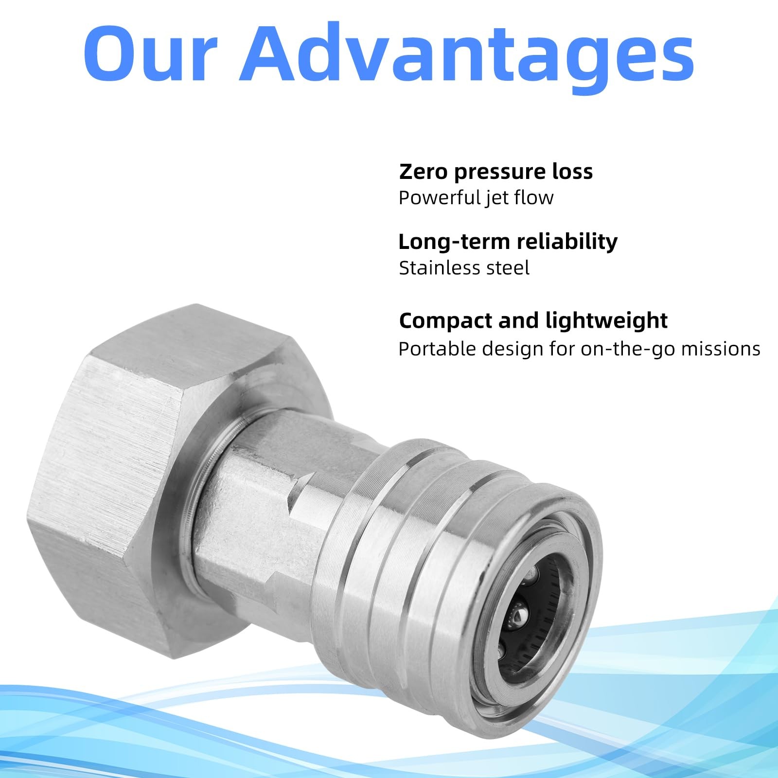 3/4" GHT to 1/4" Quick Connect Pressure Washer Hose Adapter