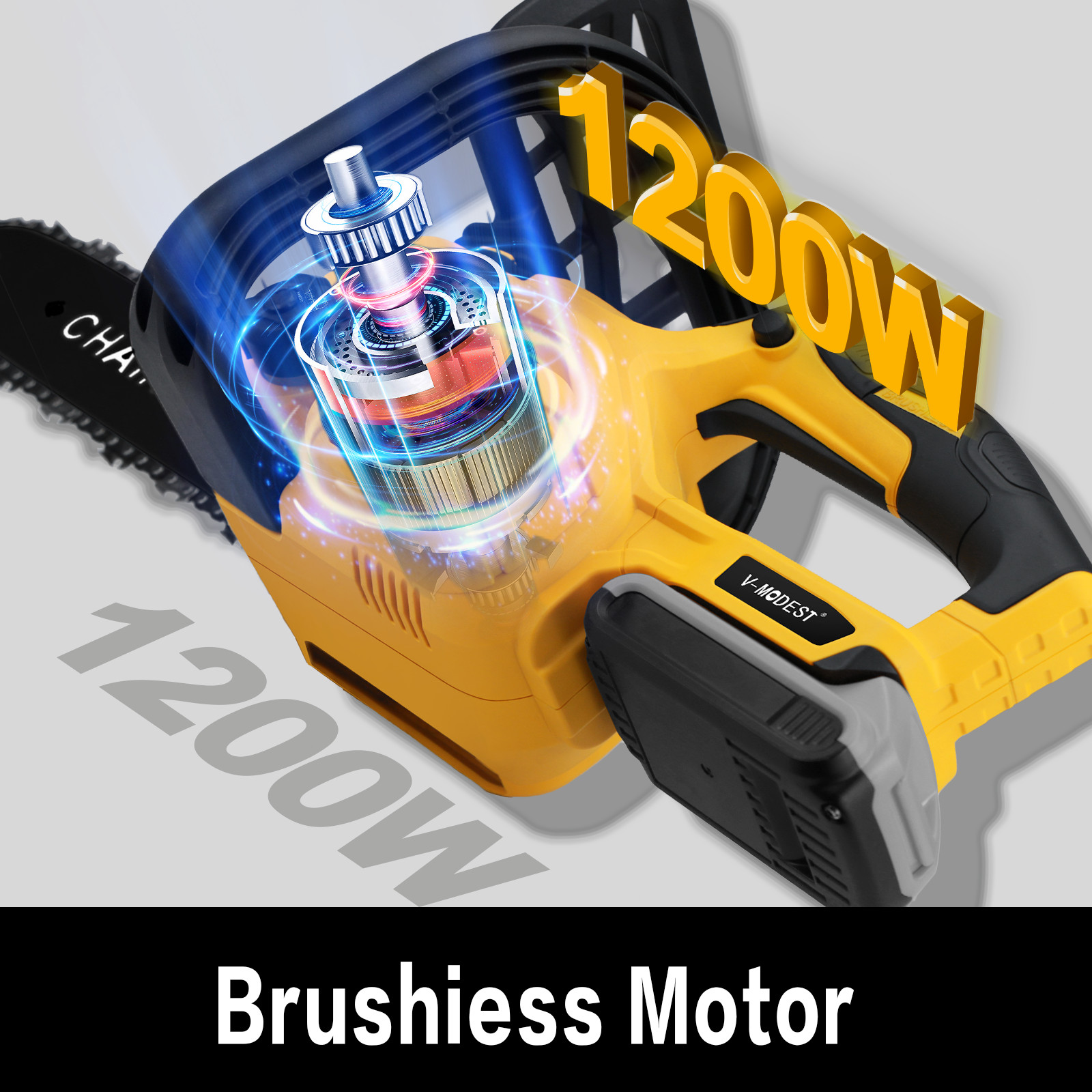 For DEWALT 20V MAX Battery Brushless 12-Inch Compact Cordless Chainsaw w/2 chain