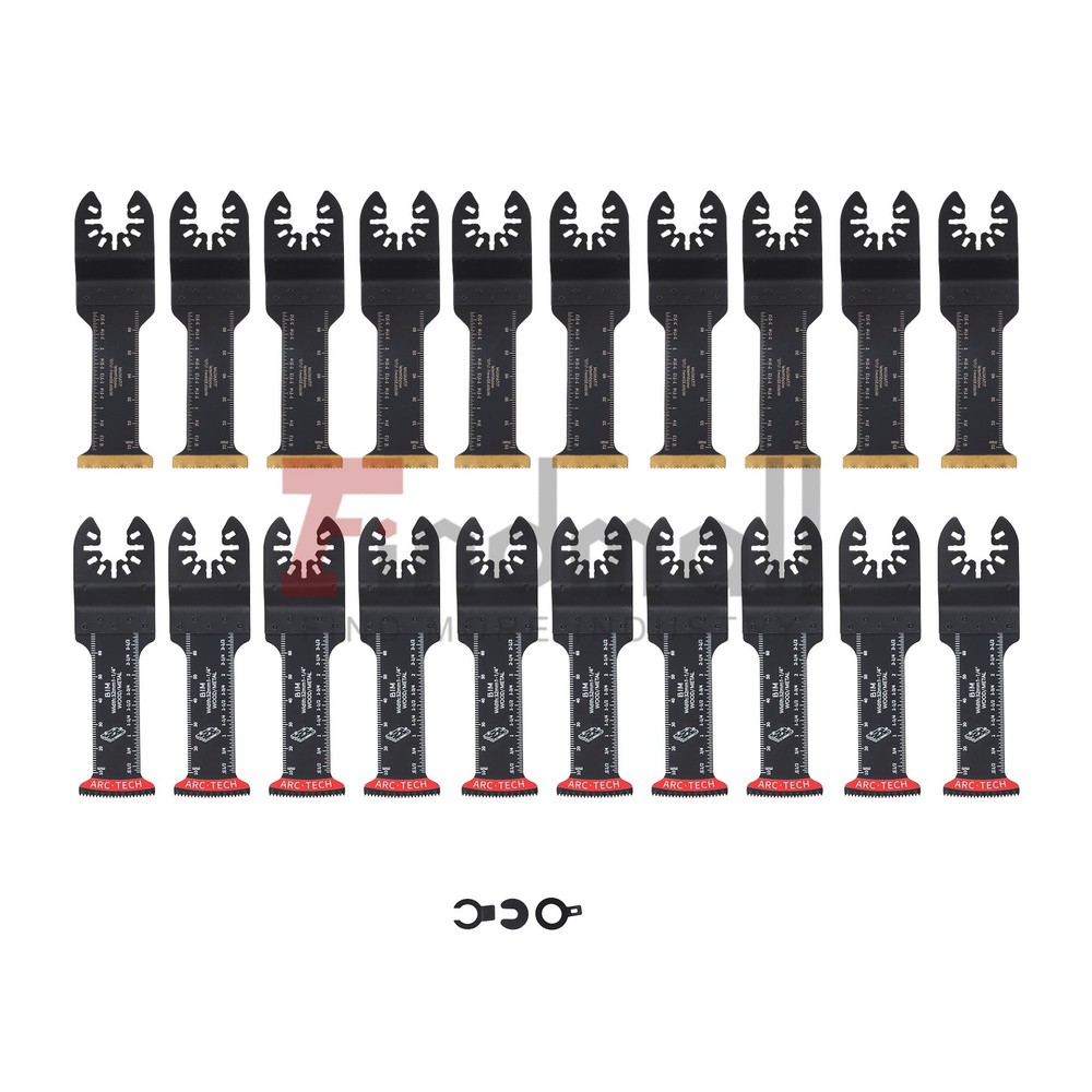 20 PCS Extra Long Titanium Curved Blades Multitool Oscillating Saw Blades