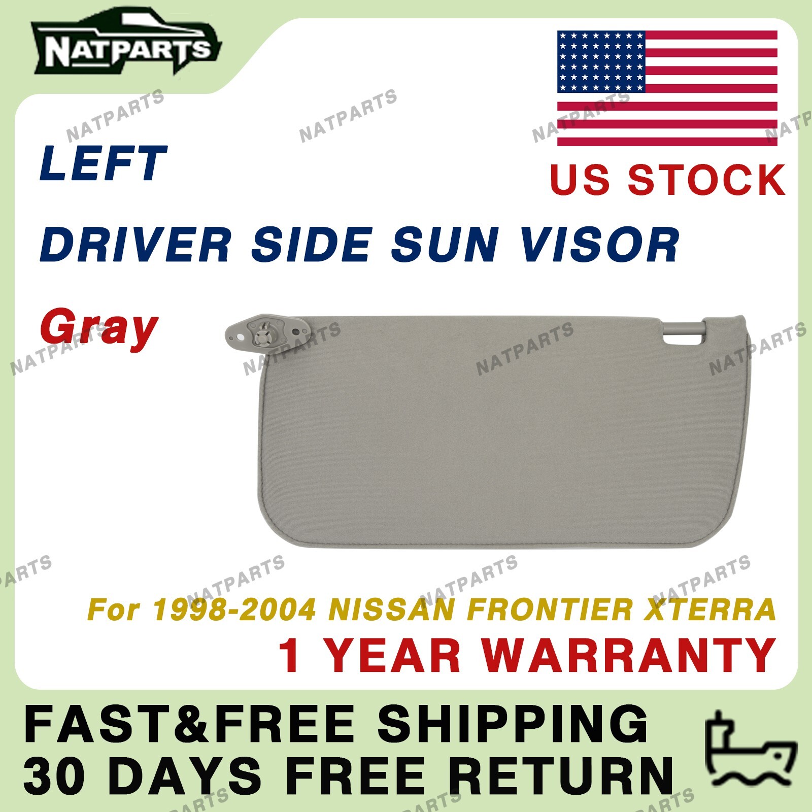 Left Driver Side Sun Visor Fits for Nissan Frontier Xterra 1998-2004 96401-7Z803