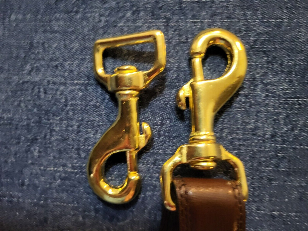 3" Solid Brass Swivel Snap Clip with 1" Strap Square Eye SWL 66 (2 Count)