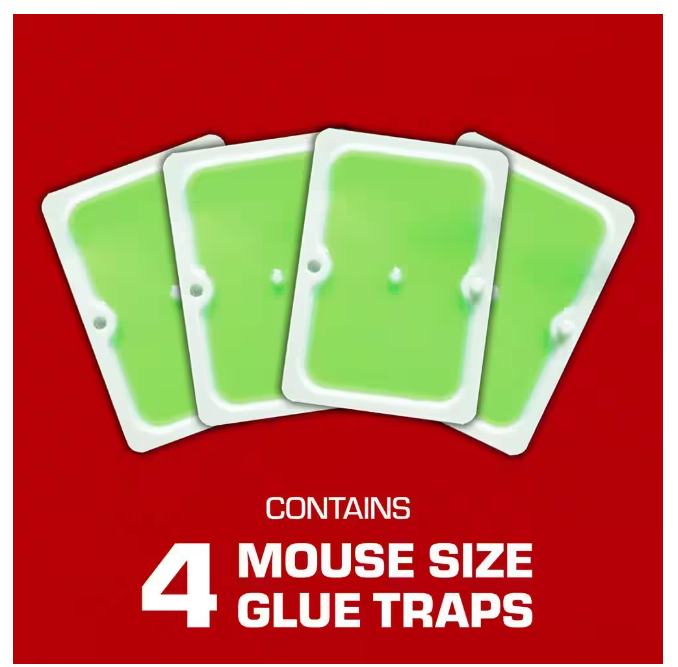 Tomcat Super Hold Glue Traps Mouse Size, Contains 4 Traps - Captures Mice..