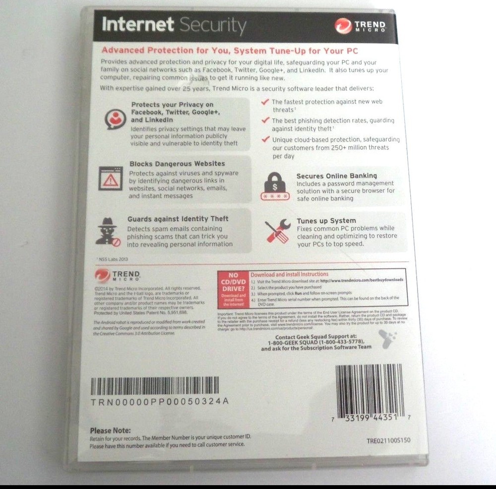 Trend Micro Internet Security (Windows 8/Mac/And/iOS, 3 Devices Protected)