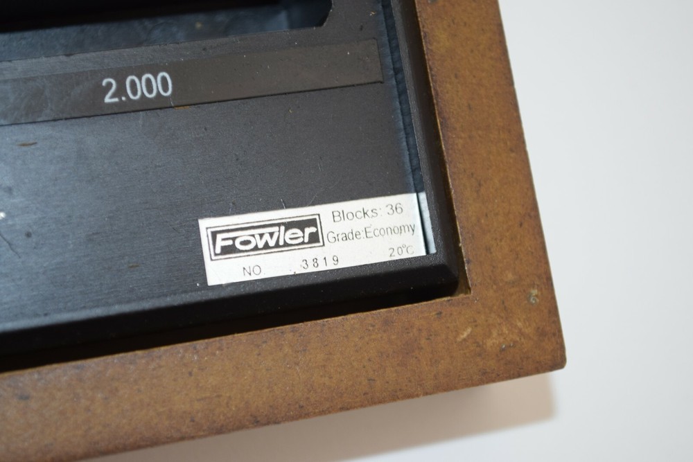 Fowler 36 pc Economy Rectangular Gage Block Set 53-672-036-0 (MISSING 4 BLOCKS)
