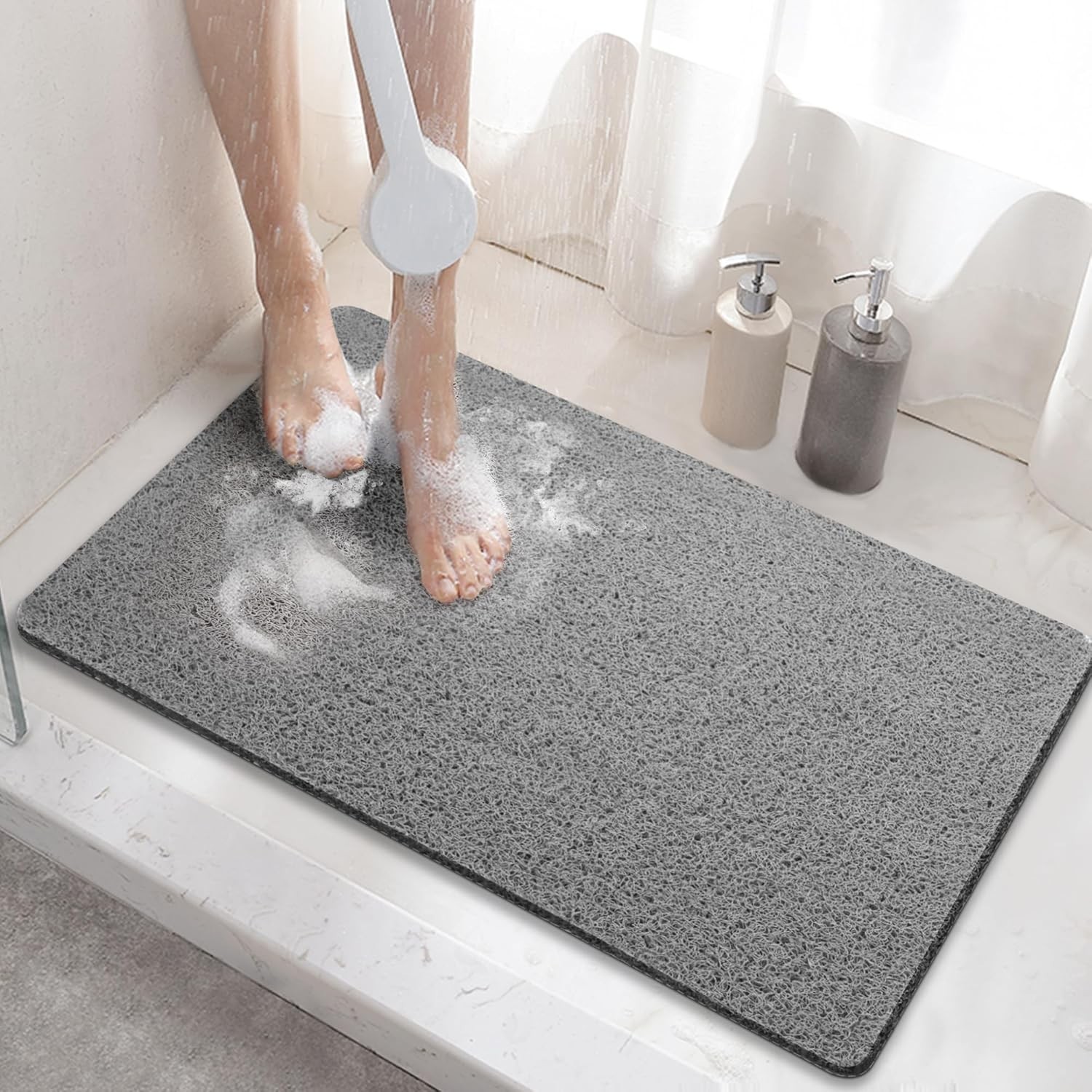 Soft Textured Shower Mat Non Slip Anti Mould for Inside Shower & Bathtub Mats...