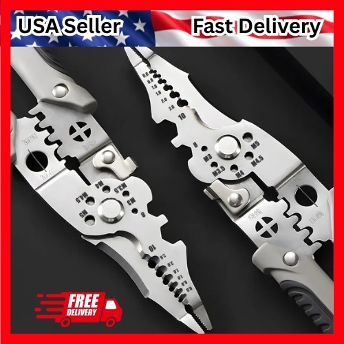 Multifunction Wire Stripper Cutter Crimper Heavy Duty Electrical Pliers Tool