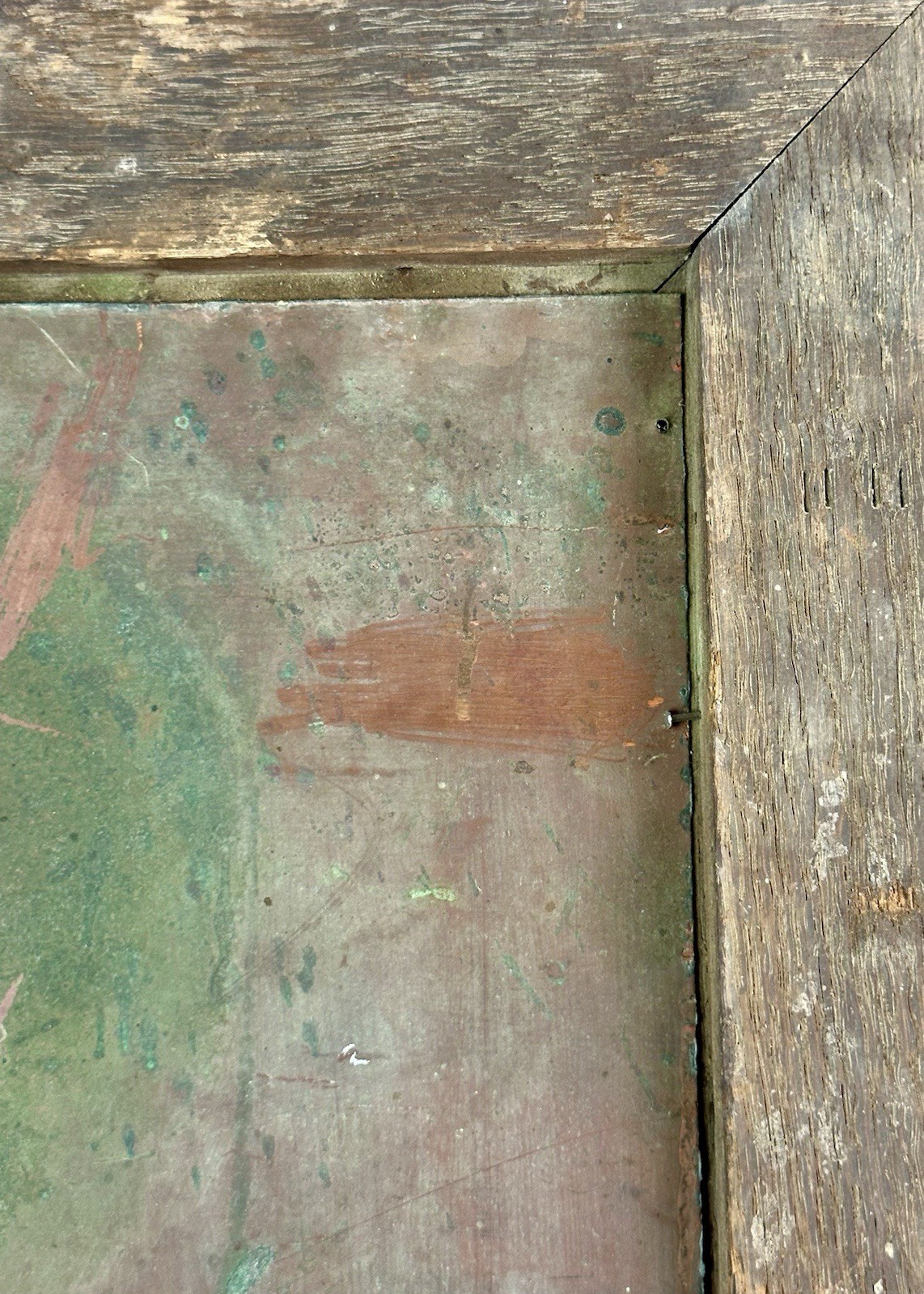 Antique (Late1800’s ) Oil Retablo on Copper , One of ‘14 Stages of The Cross’,