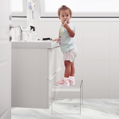Acrylic Step Stool 9in Step Stools for Kids 250-LBS Capacity Standard Stool