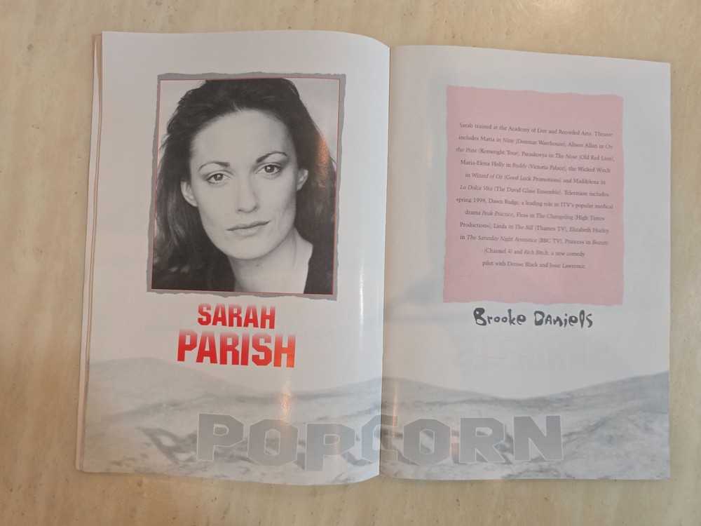 Theatre Programme Popcorn - Jack Fortune Daniel Abineri Melee Hutton