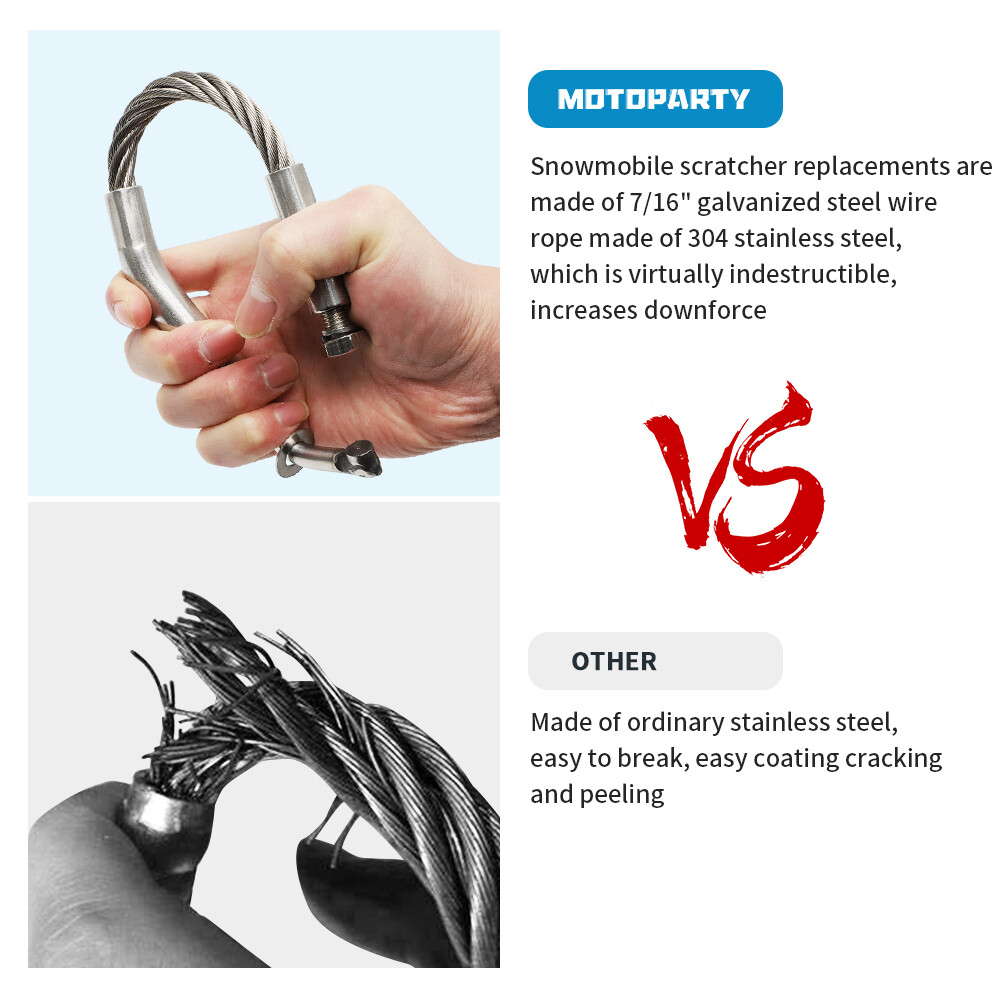 FOR SNOW ICE SCRATCHERS WITH CARBIDE TIPS SNOWMOBILE REVERSE COMPATIBLE SNOW