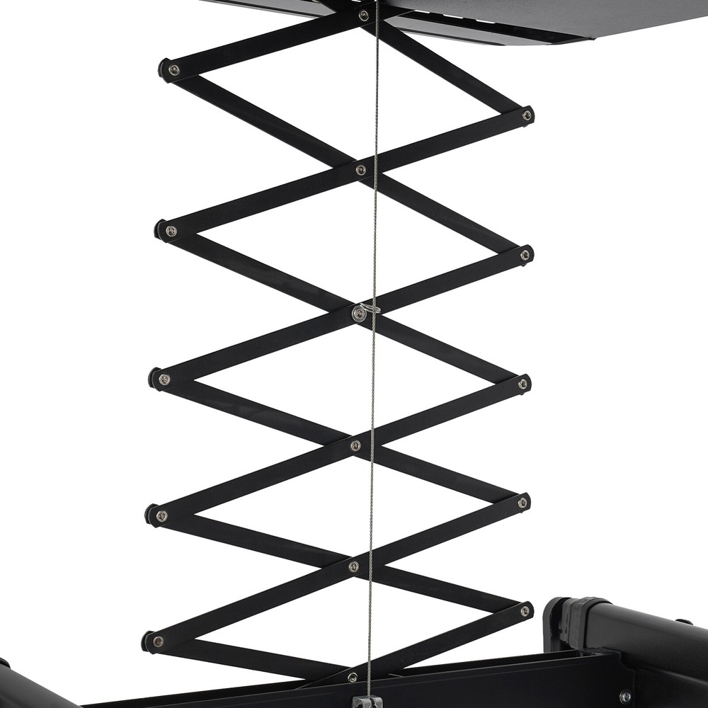 Electric Retractable Airing Rack with 8 Rods, Remote Control & LED Light