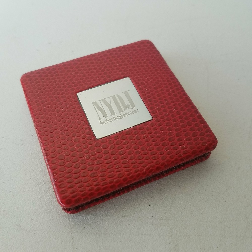 NYDJ Makeup Mirror Compact Flip Storage Case Red With Box