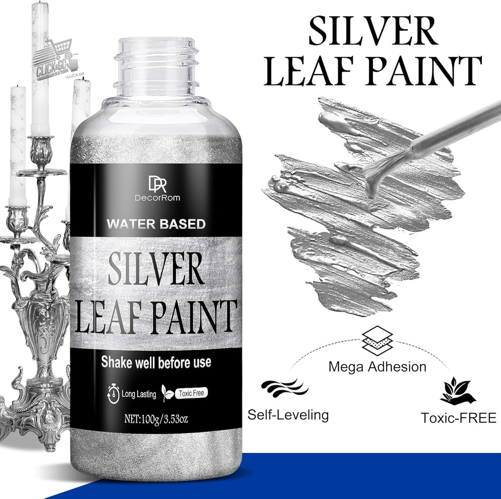 200ml Liquid Silver Paint - Super Shiny And Rapid Silver Leaf Effect Kit
