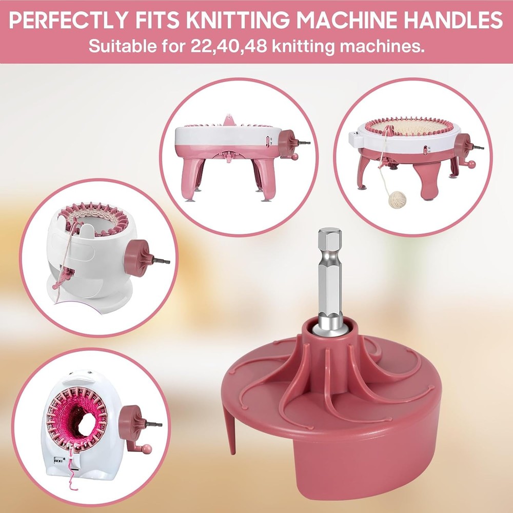 Knitting machine adapter with drill