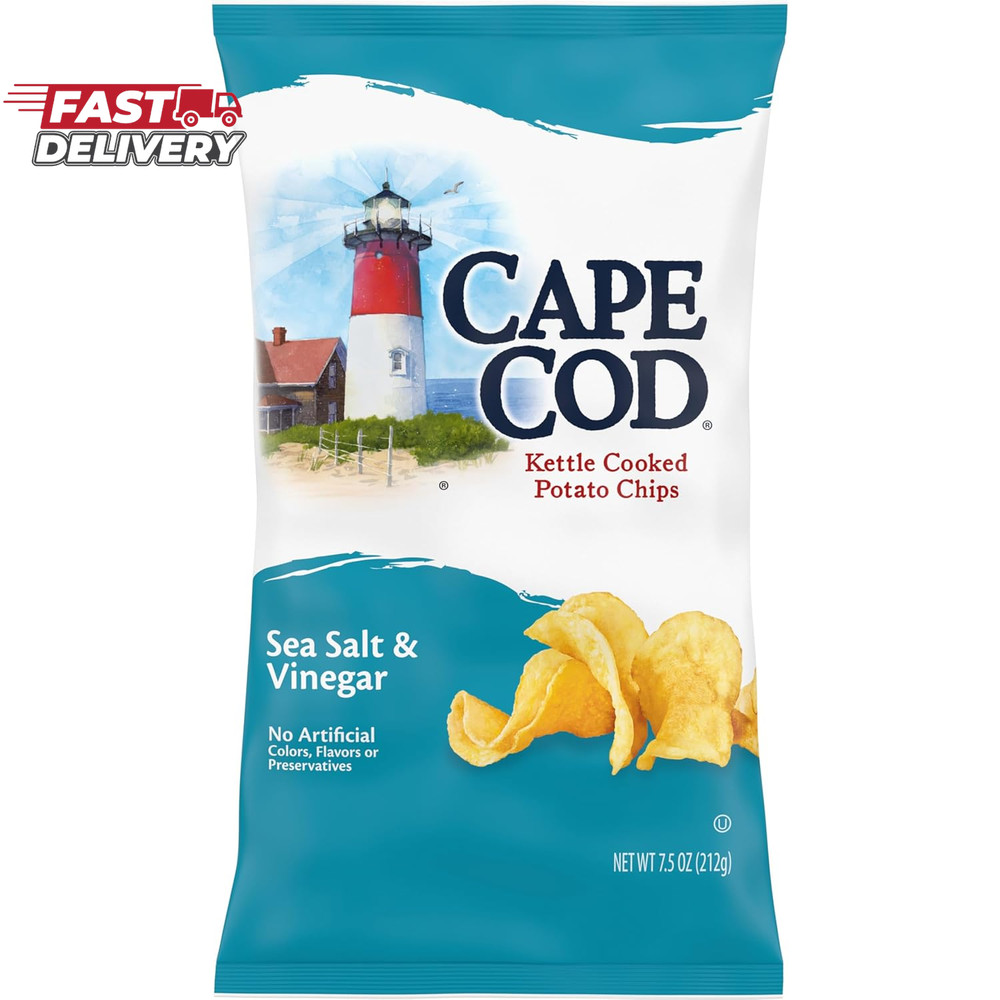 Cape Cod Sea Salt & Vinegar Chips, 7.5 Oz Bag