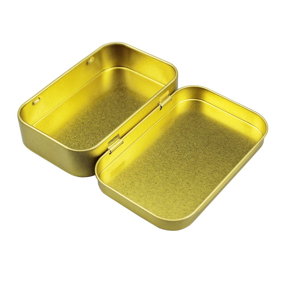 20 Pieces Rectangular Metal Empty Hinged Tins Containers Basic Necessities Ho...
