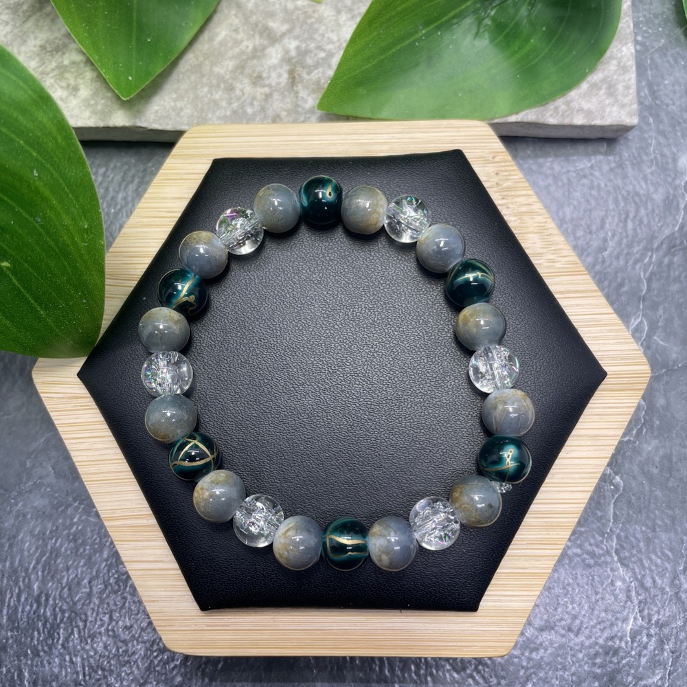 Handmade Bead Beaded Stackable 7” Plus Stretch Bracelet New Free Ship C1237