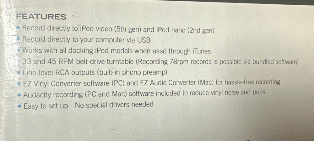 Numark TTi USB Turntable Manufacture Date 2009 New Never Opened