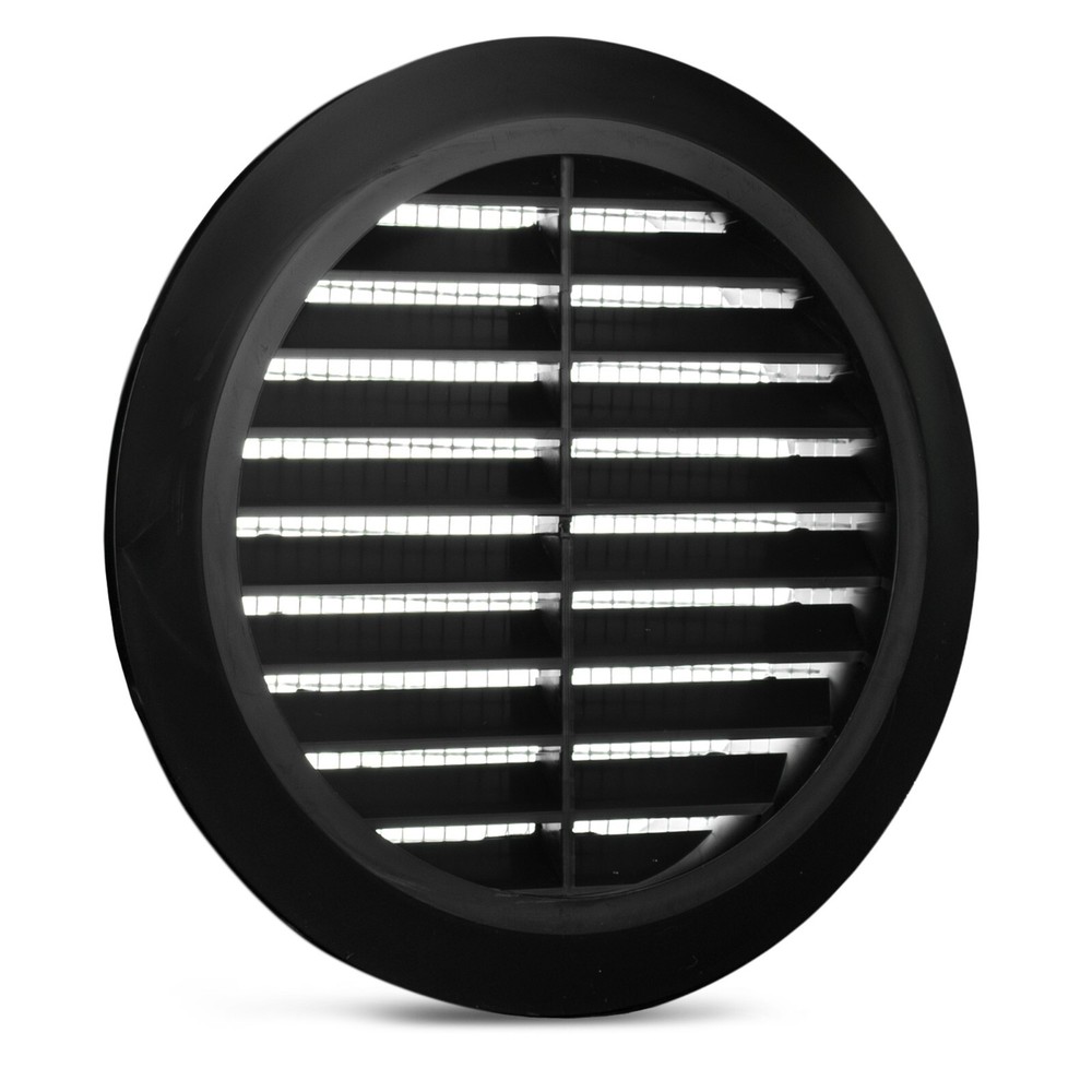Black Round Ventilation Grille 100mm/10.2cm Fly Screen Circle Lid