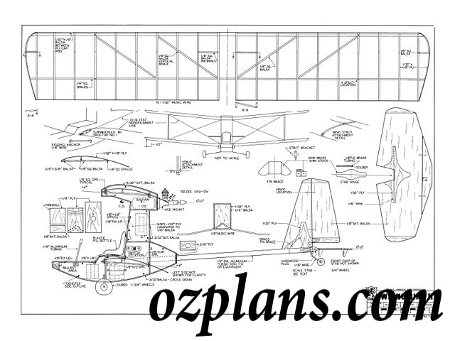 Whing Ding II Biplane 42" WS PRINTED RC MODEL AIRPLANE PLANS TEMPLATES