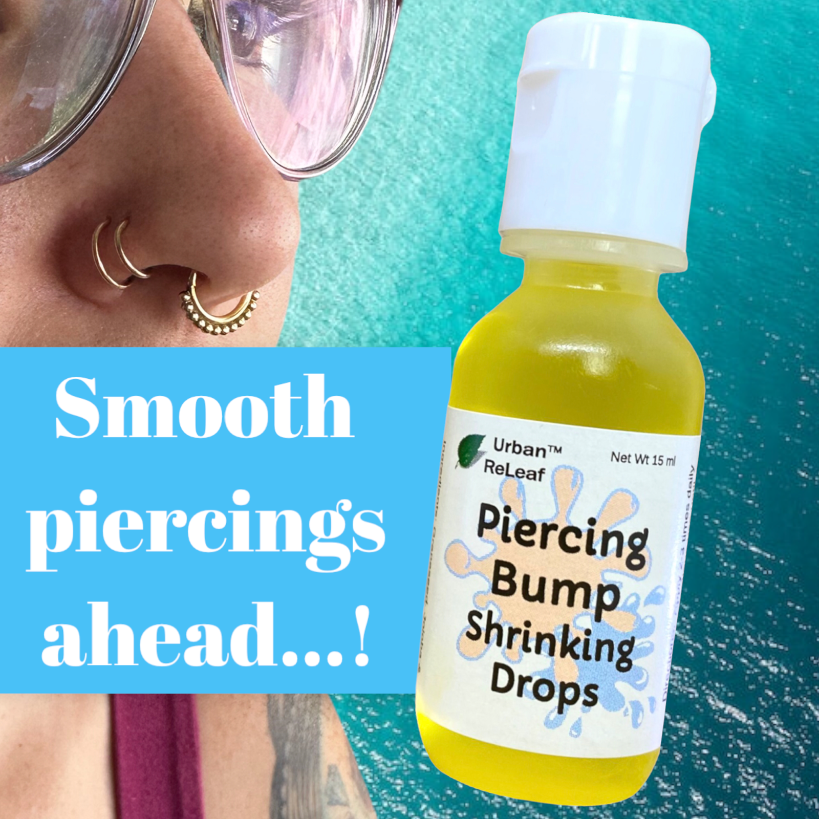 Urban ReLeaf Piercing Bump Shrinking Drops! Aftercare Keloid Scar Cartilage Red