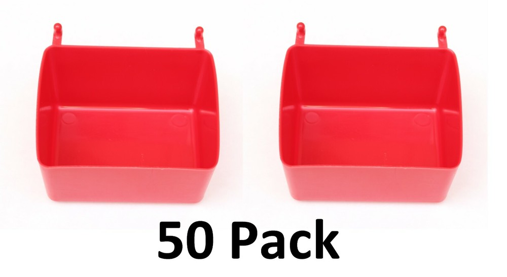 Small Plastic Red Pegboard Storage/Part Bins, Multi-Pack Pricing JSP Brand