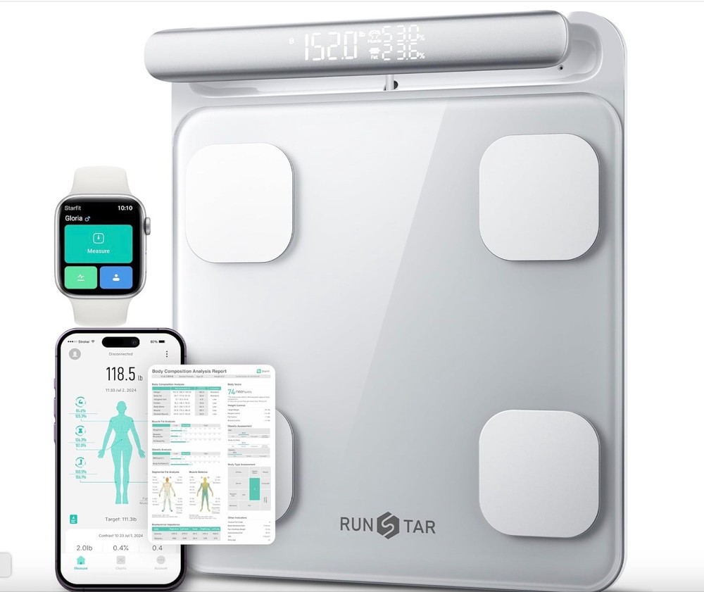 New! RunStar Advanced Body Comp Smart Scale, Full Body Scan 28 Components
