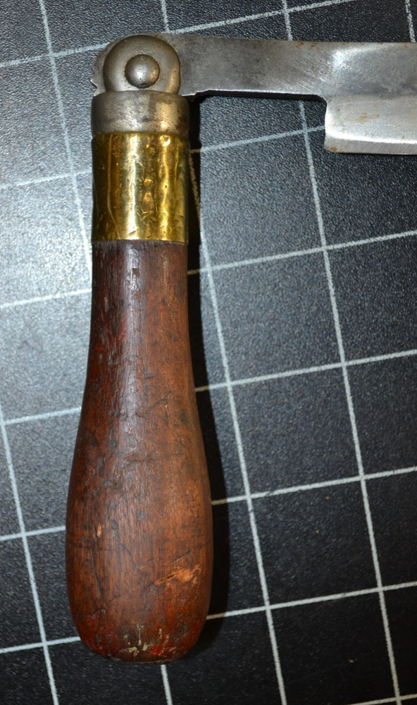 FOLDING DRAW KNIFE - BRASS FERRULES - 10" EDGE