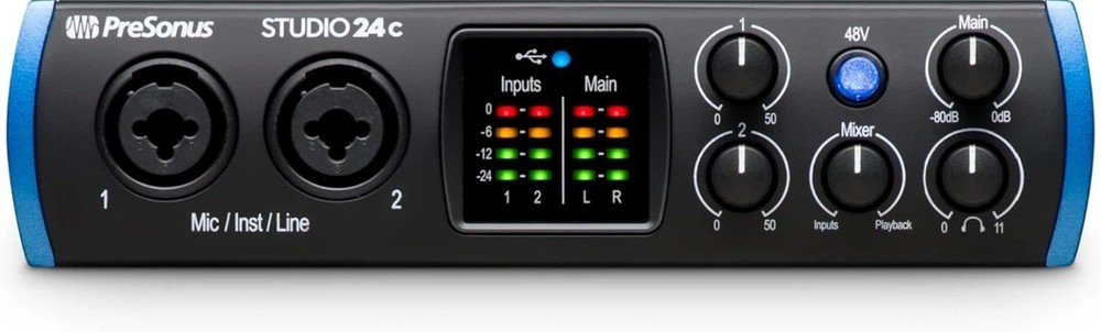 2x2, 192 kHz, USB Audio Interface with Studio One DAW Recording Software