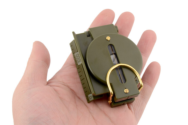 Lensatic Compass Military Camping Survival Marching Plastic Pocket Army Style