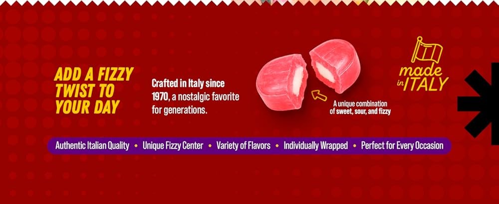 Fizzy Bulk Candy - Hard Candy Indivily Wrapped- Assorted 7 Fruit