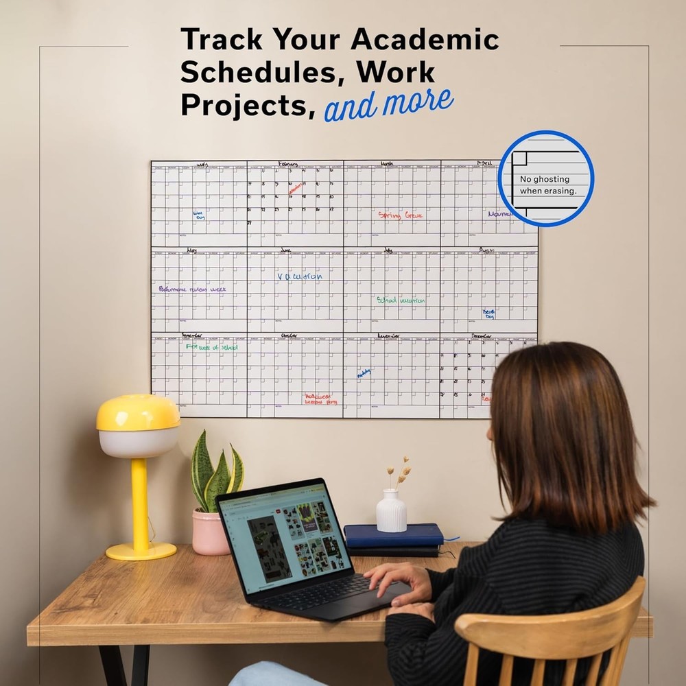 24x36 Dry Erase Calendar Wall Planner