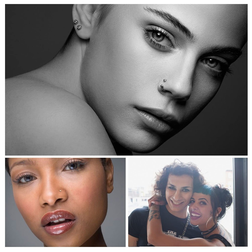 DIEWEISIMI Nose Piercing Kit, 2 Pack Disposable Self Nose Piercing Gun