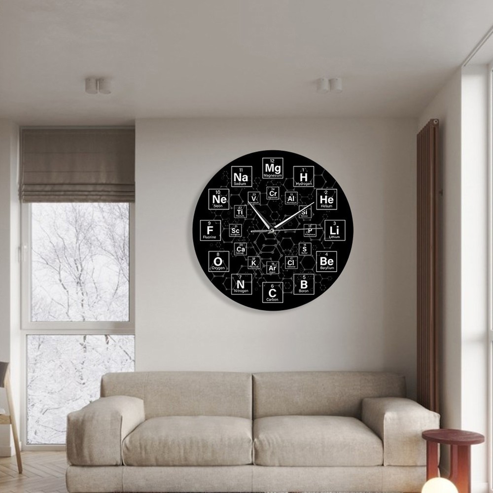Periodic table clock laboratory decorative wall clock home decorative wall clock