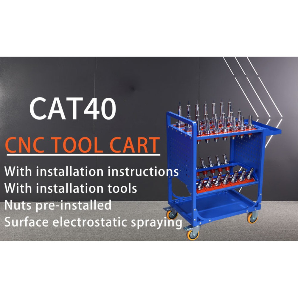 CNC Tool Cart CAT40 BT40 Tool Holder Storage 35 Capacity for CNC Machine Tools